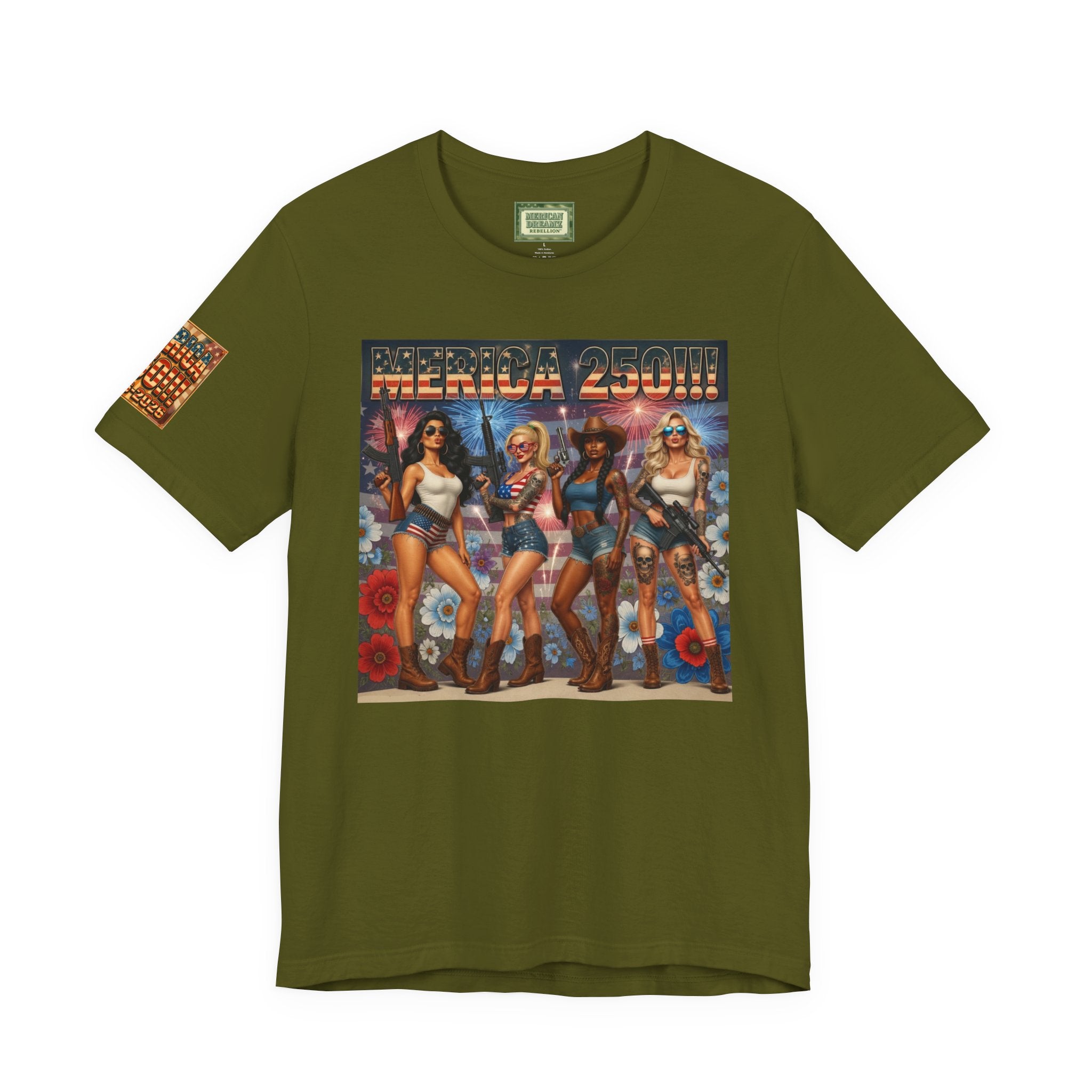 MERICAN DREAMZ REBELLION – MERICA 250!!!  Short Sleeve T‑Shirt – 250 Years of Freedom 1776-2026 Graphic Tee-#3