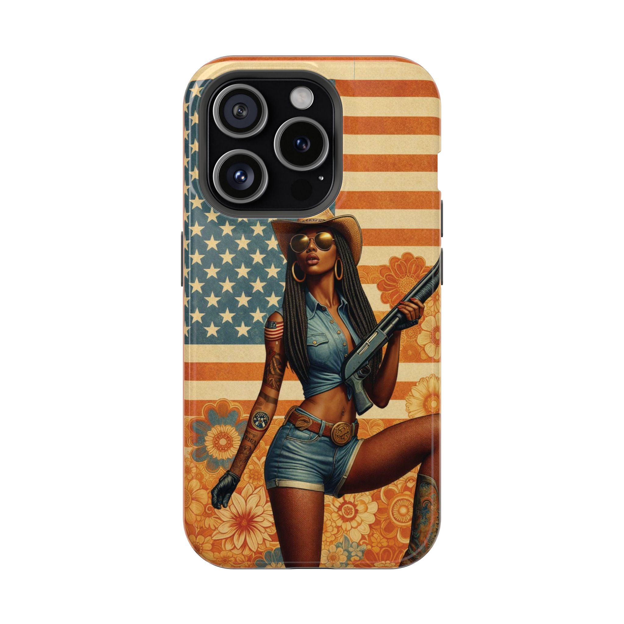 Americana 12GA Pinup Girl - Magnetic Impact‑Resistant Phone Case  iPhone 13-17 / Samsung S26  MagSafe Compatible