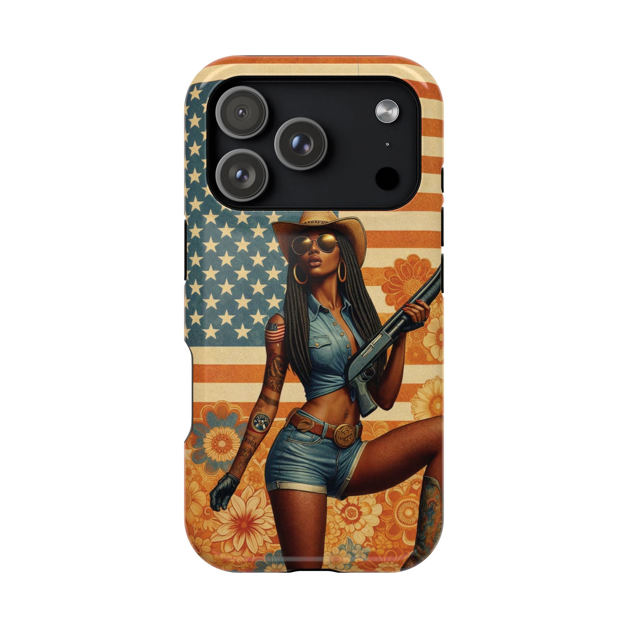Americana 12GA Pinup Girl - Magnetic Impact‑Resistant Phone Case  iPhone 13-17 / Samsung S26  MagSafe Compatible