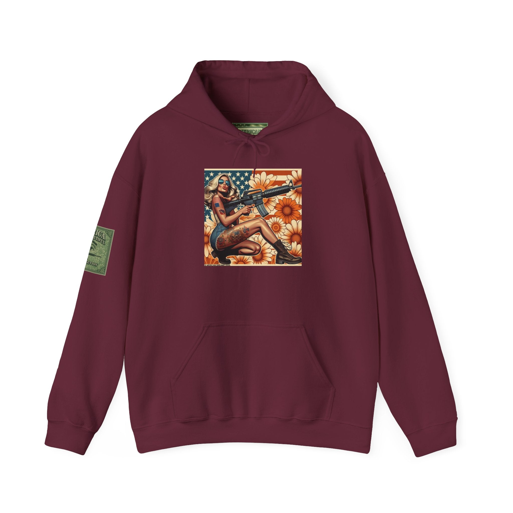 Retro Americana Pinup Gunslinger Hoodie — Vintage Pinup Girls Pullover