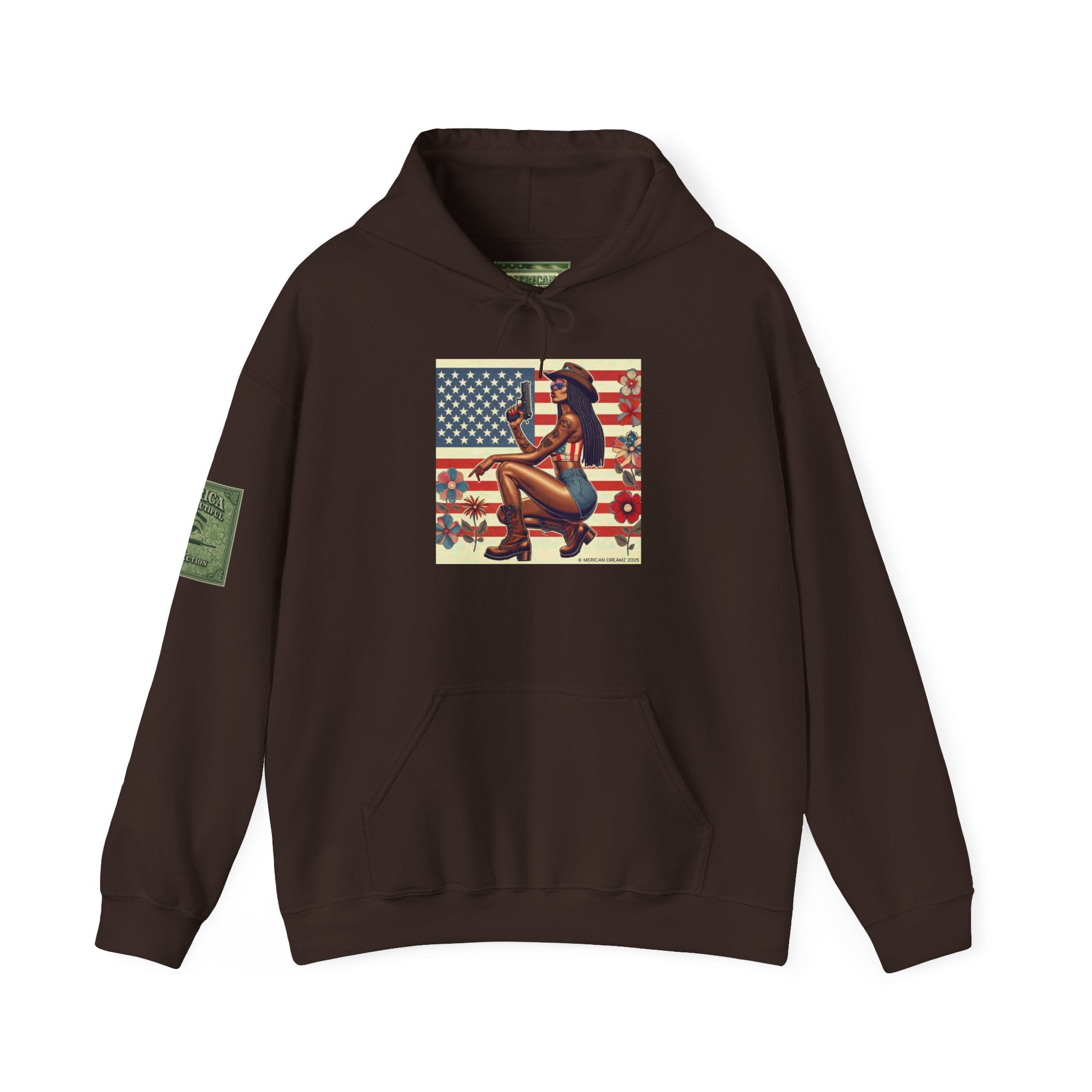 Retro Americana Pinup Gunslinger Hoodie — Vintage Pinup Girls Pullover