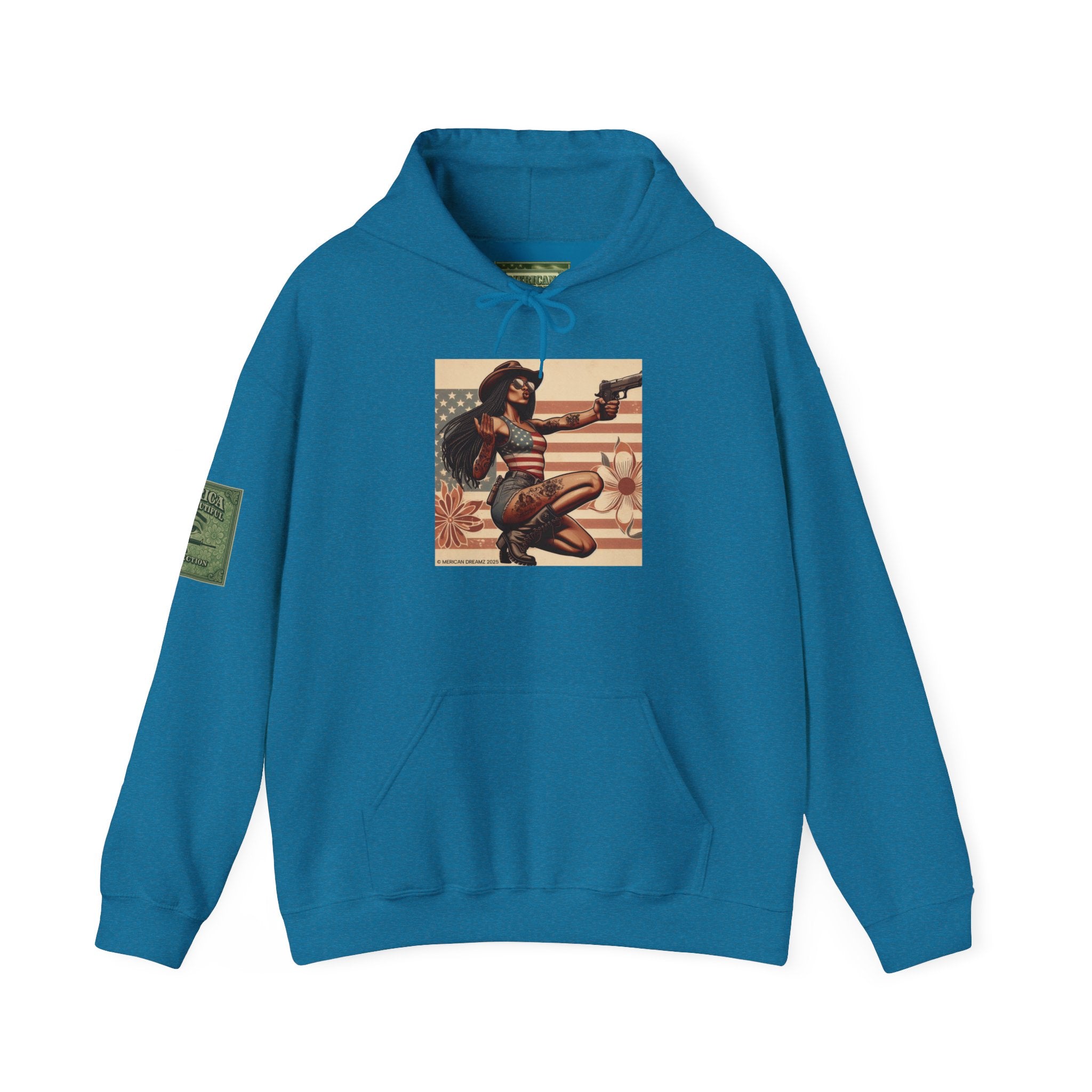 Retro Americana Pinup Gunslinger Hoodie — Vintage Pinup Girls Pullover