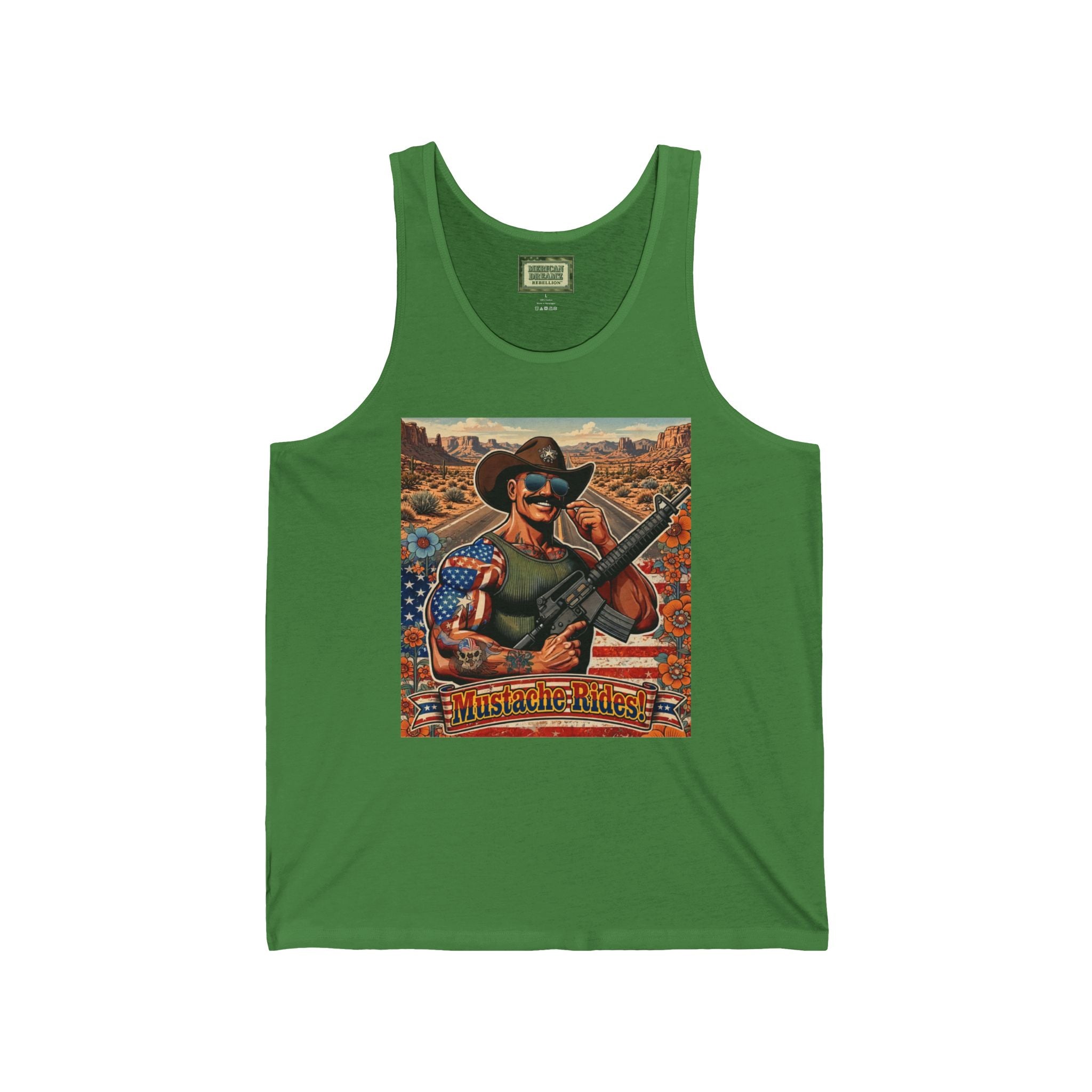 MERICAN UNCLE - Graphic Tank Top - Mustache Rides - 1