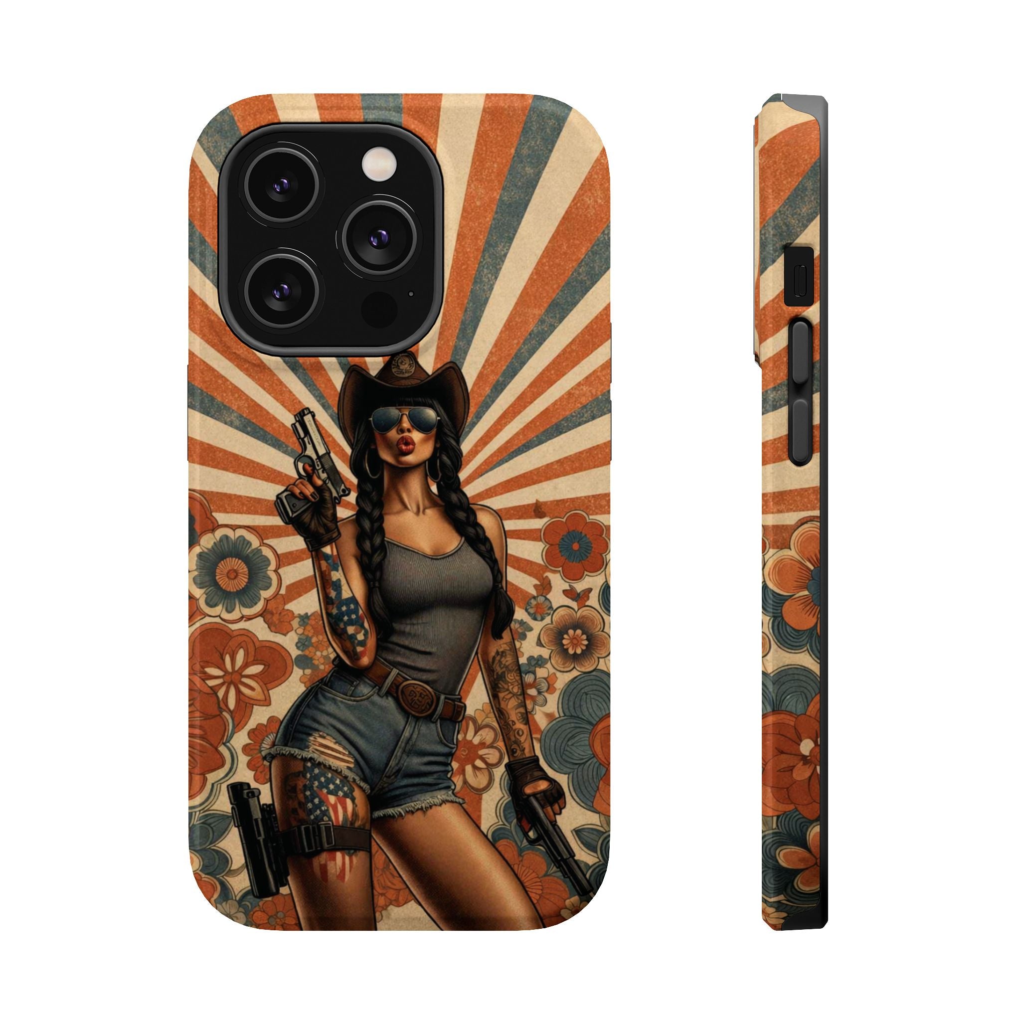 Americana 9mm Pinup Girl - Magnetic Impact‑Resistant Phone Case  iPhone 13-17 / Samsung S26  MagSafe Compatible
