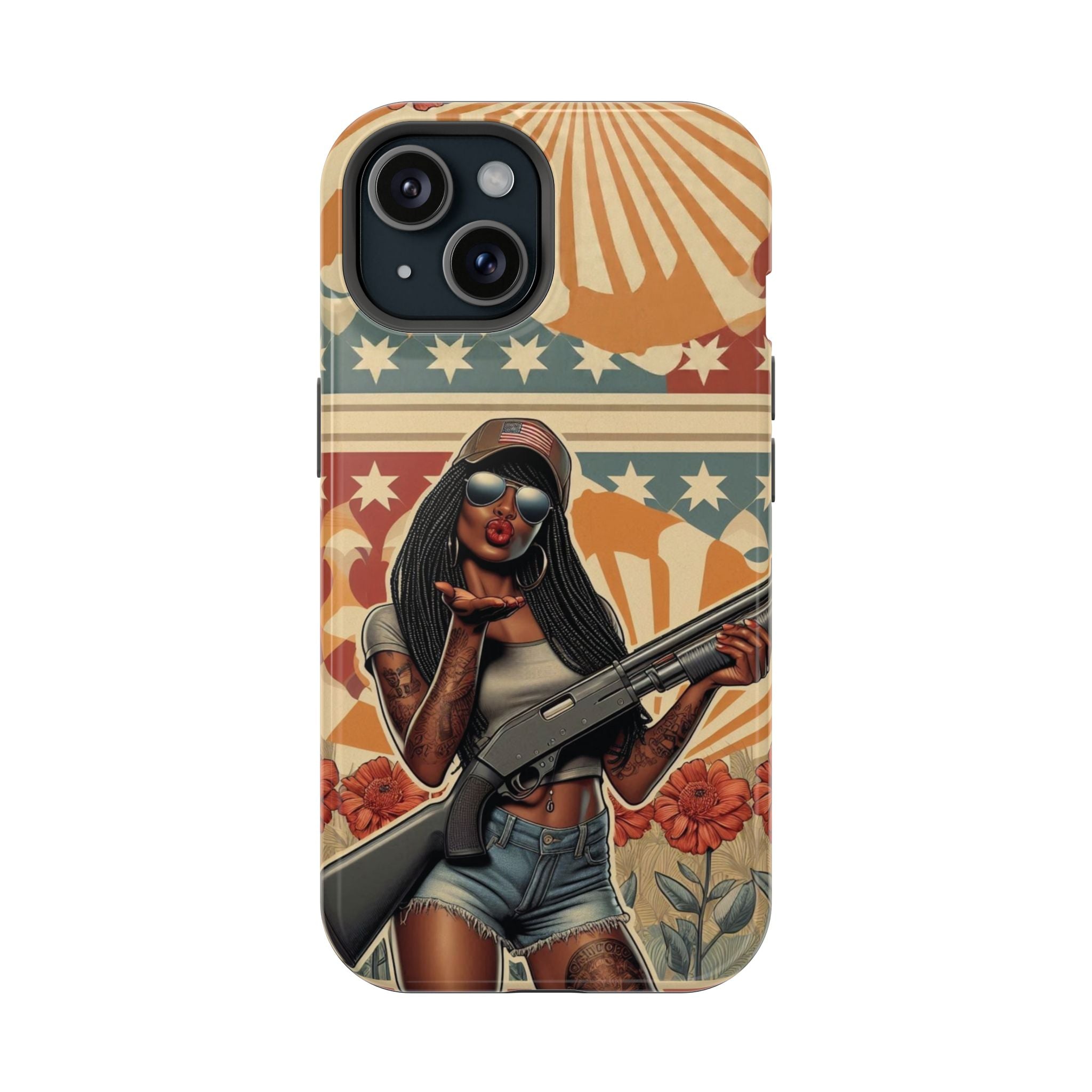 Americana 12GA Pinup Girl - Magnetic Impact‑Resistant Phone Case  iPhone 13-17 / Samsung S26  MagSafe Compatible
