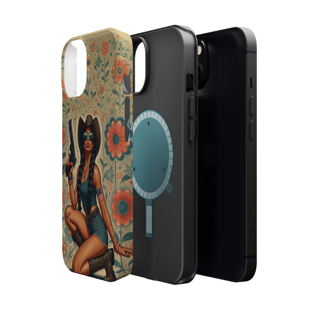 Americana 9mm Pinup Girl - Magnetic Impact‑Resistant Phone Case  iPhone 13-17 / Samsung S26  MagSafe Compatible