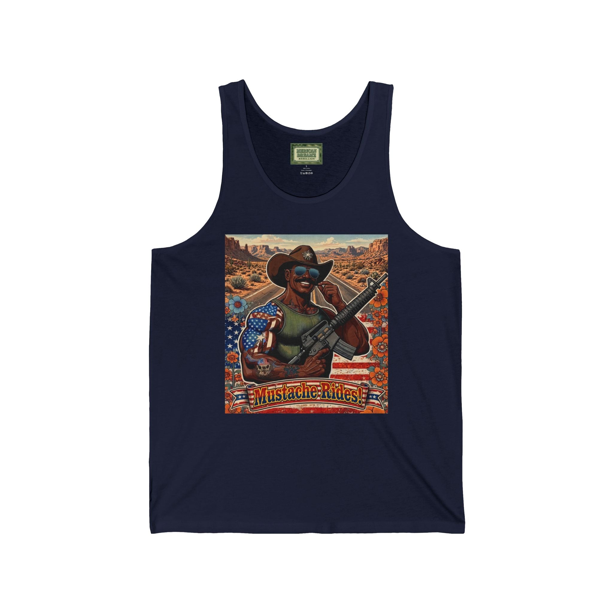 MERICAN UNCLE - Graphic Tank Top - Mustache Rides - 2