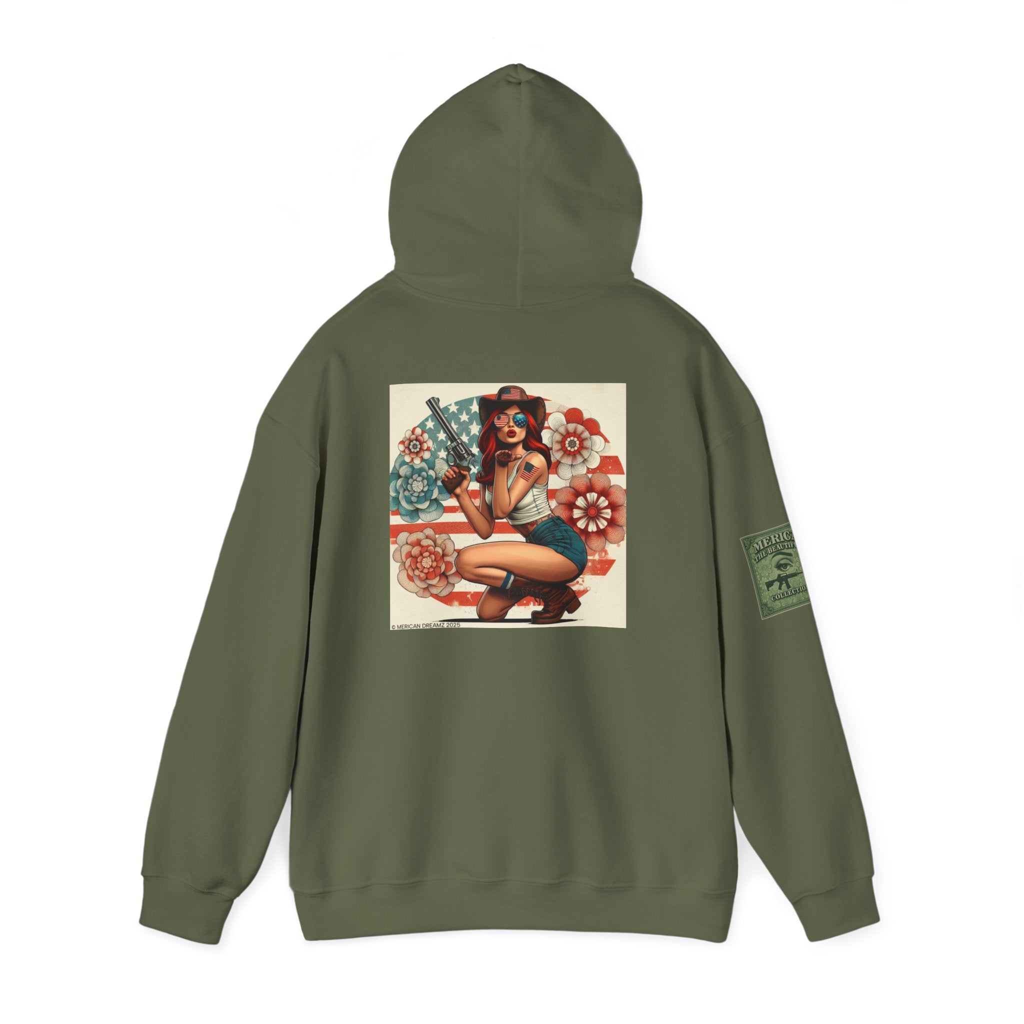 Retro Americana Pinup Gunslinger Hoodie — Vintage Pinup Girls Pullover