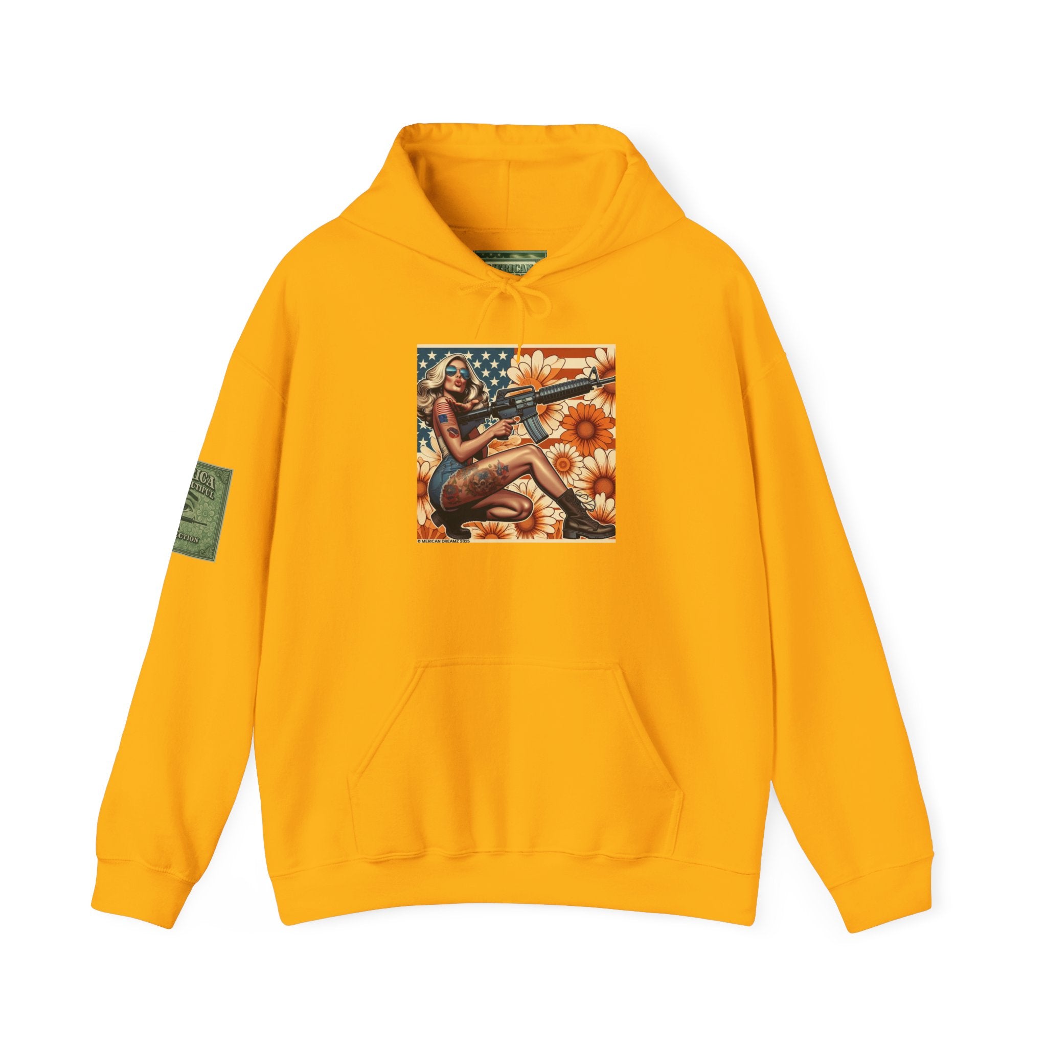 Retro Americana Pinup Gunslinger Hoodie — Vintage Pinup Girls Pullover