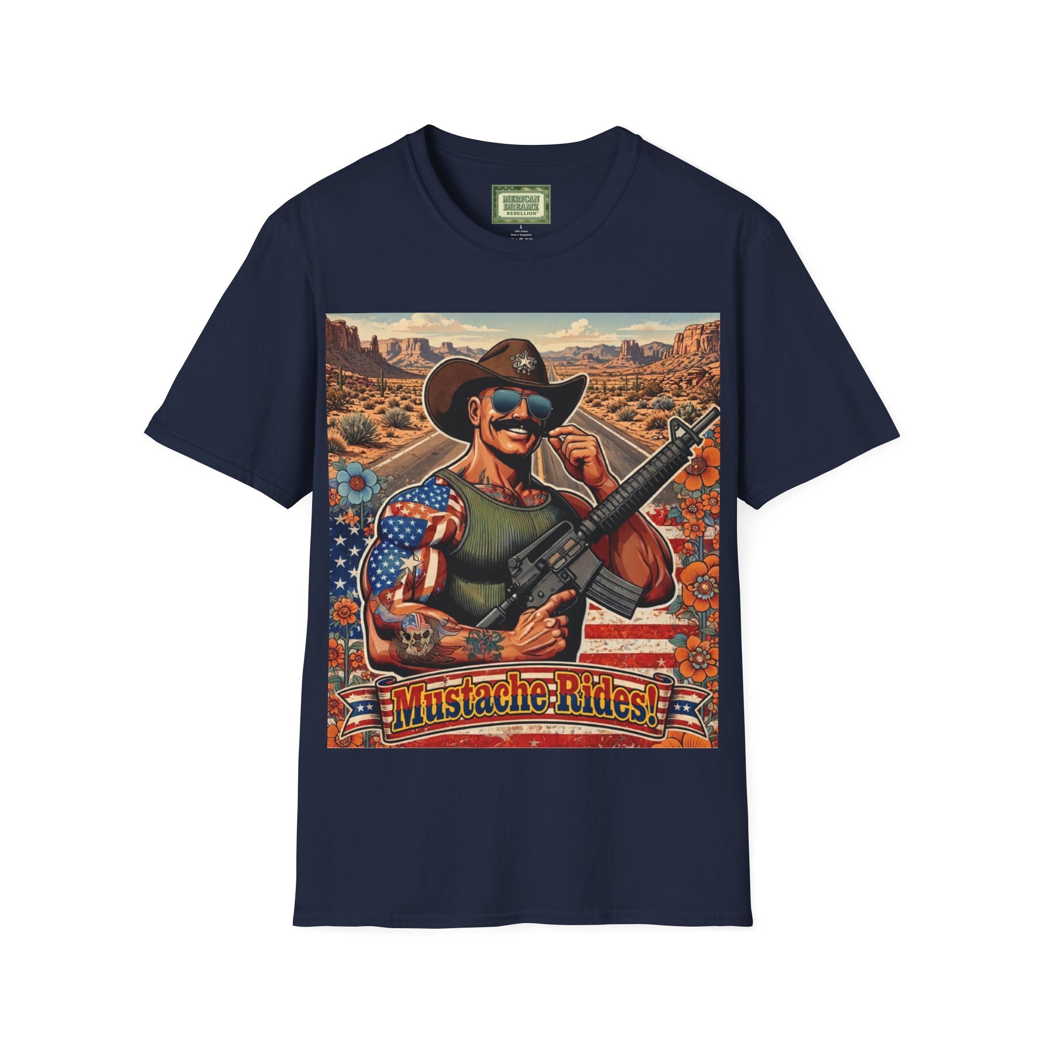 MERICAN UNCLE - Graphic T-Shirt - Mustache Rides - 1