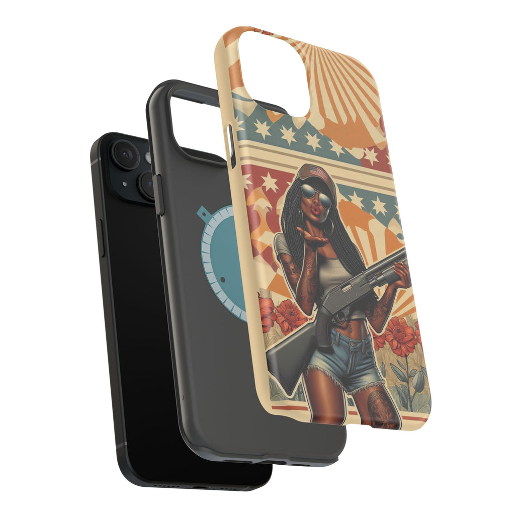 Americana 12GA Pinup Girl - Magnetic Impact‑Resistant Phone Case  iPhone 13-17 / Samsung S26  MagSafe Compatible