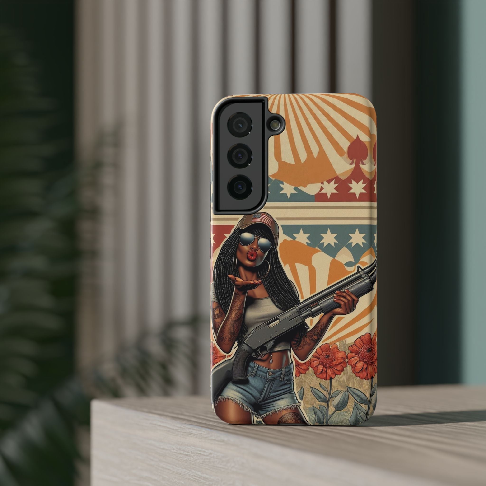 Americana 12 Gauge Pinup Girl - Impact‑Resistant Phone Case   Samsung Galaxy Series S22 / S22+ / S22 Ultra - S25 / S25+ / S25 Ultra