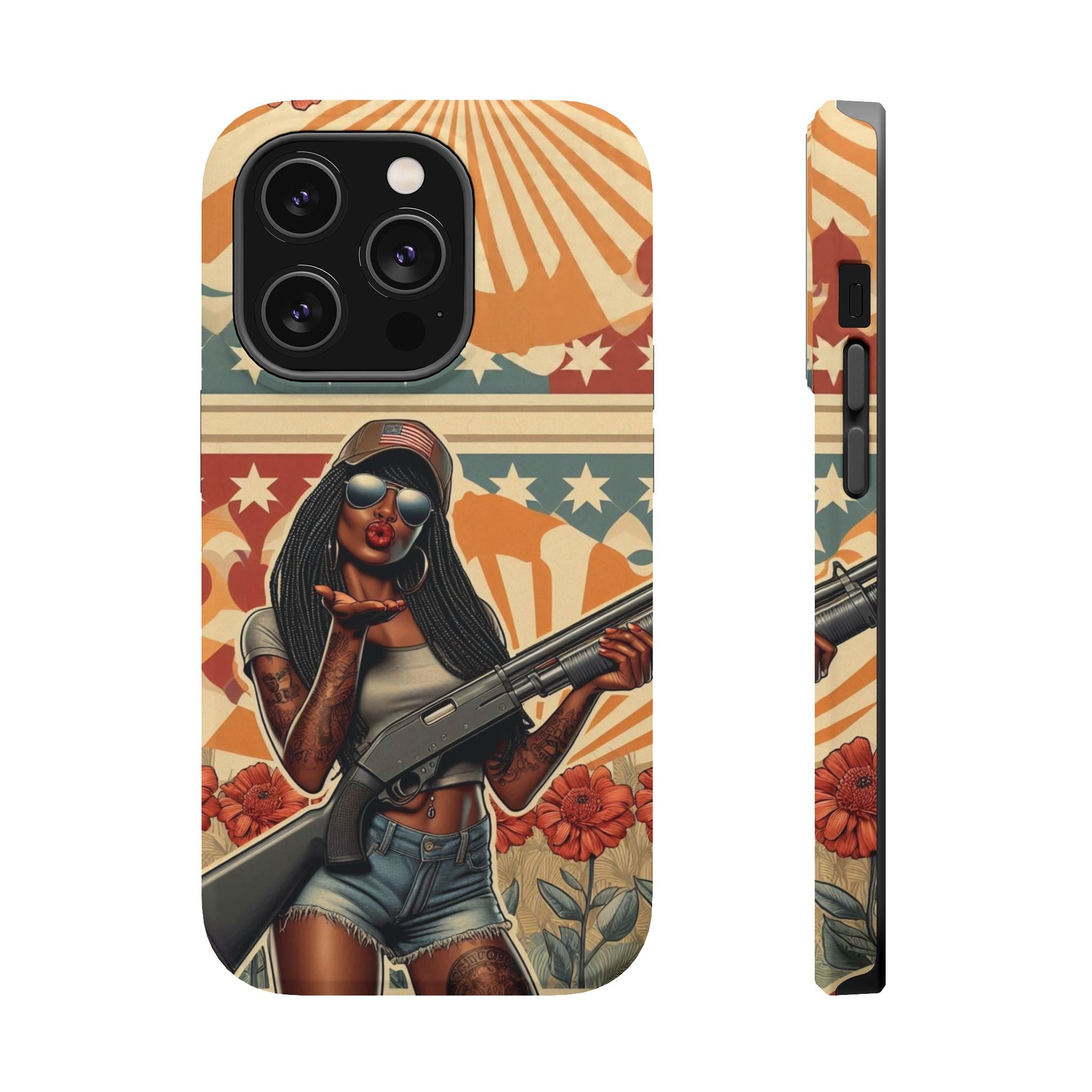 Americana 12GA Pinup Girl - Magnetic Impact‑Resistant Phone Case  iPhone 13-17 / Samsung S26  MagSafe Compatible