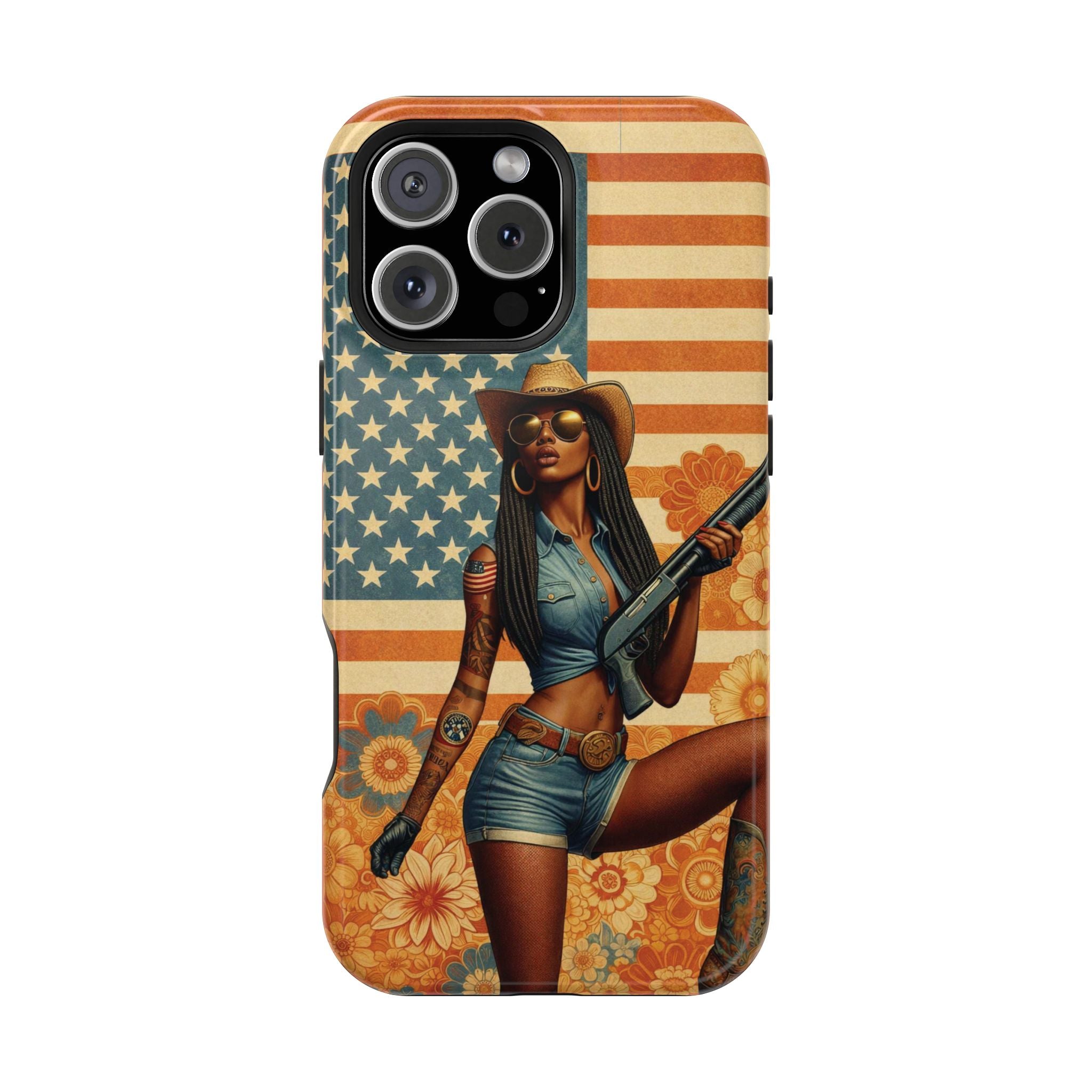 Americana 12GA Pinup Girl - Magnetic Impact‑Resistant Phone Case  iPhone 13-17 / Samsung S26  MagSafe Compatible