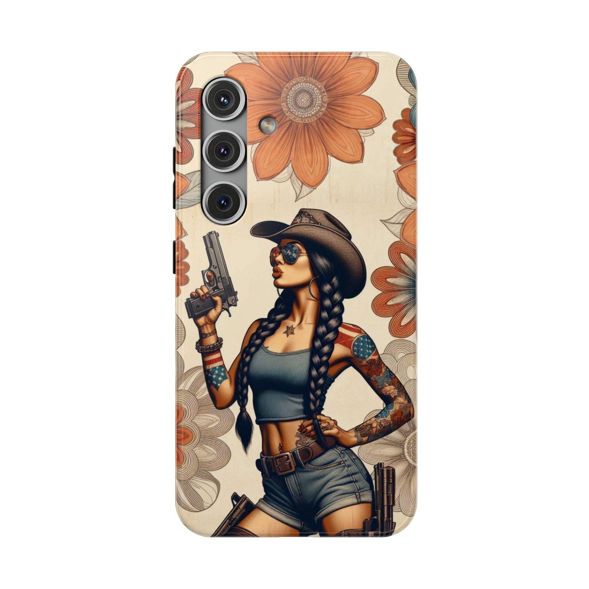 Americana 9mm Pinup Girl - Impact‑Resistant Phone Case   Samsung Galaxy Series S22 / S22+ / S22 Ultra - S25 / S25+ / S25 Ultra