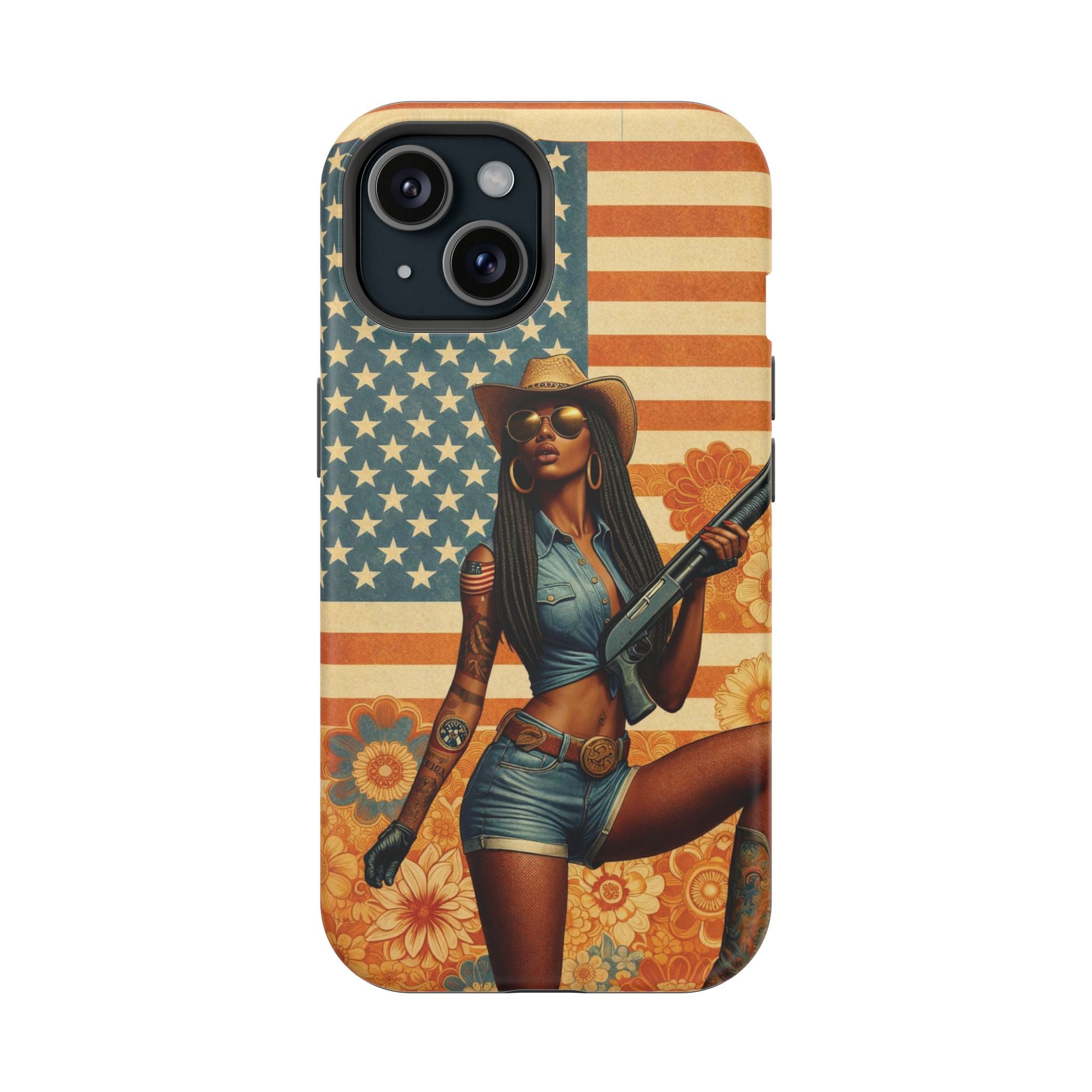 Americana 12GA Pinup Girl - Magnetic Impact‑Resistant Phone Case  iPhone 13-17 / Samsung S26  MagSafe Compatible