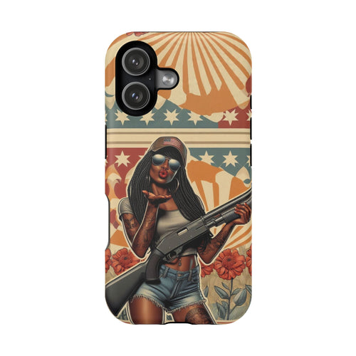 Americana 12GA Pinup Girl - Magnetic Impact‑Resistant Phone Case  iPhone 13-17 / Samsung S26  MagSafe Compatible