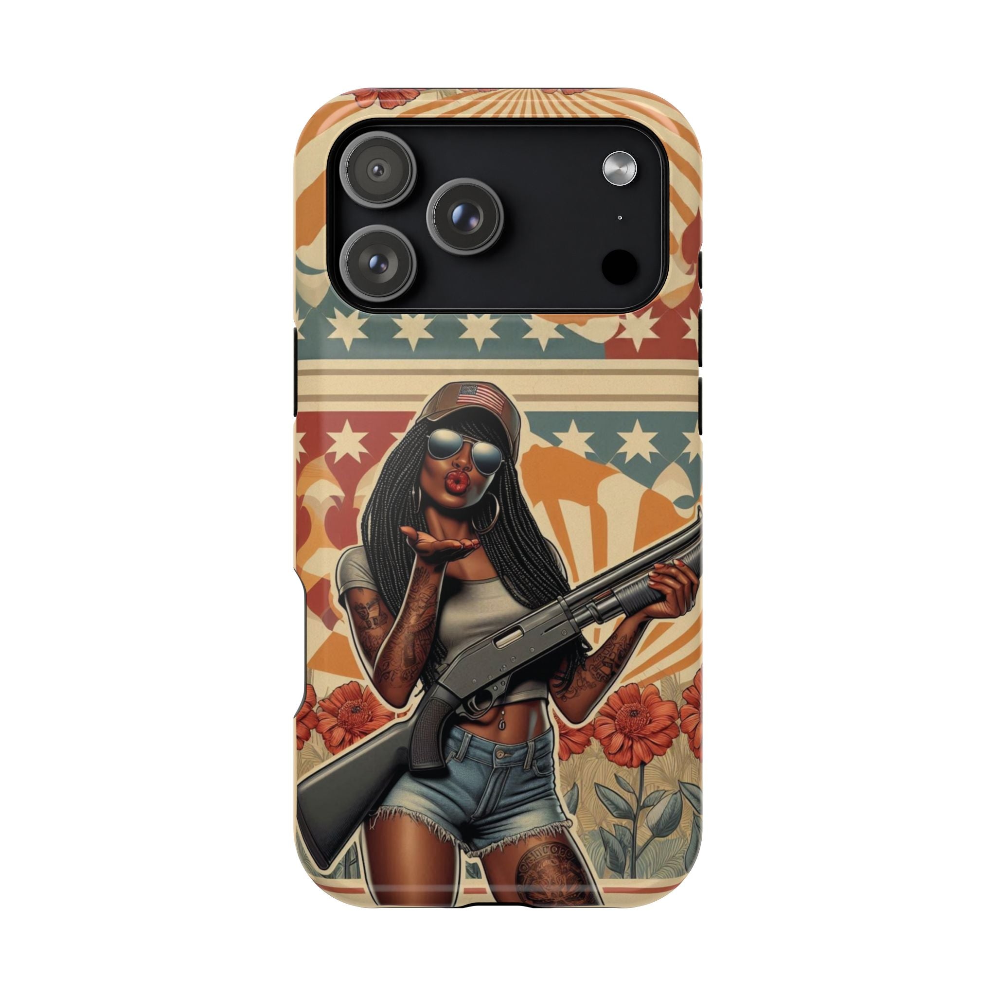 Americana 12GA Pinup Girl - Magnetic Impact‑Resistant Phone Case  iPhone 13-17 / Samsung S26  MagSafe Compatible