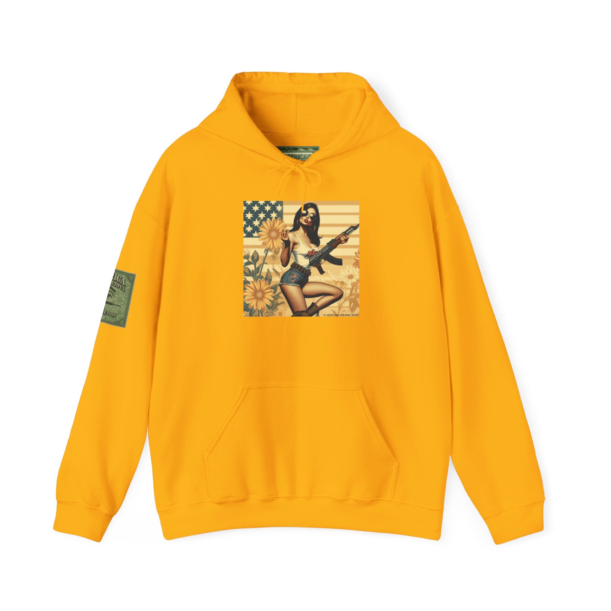 Retro Americana Pinup Gunslinger Hoodie — Vintage Pinup Girls Pullover