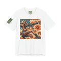 Graphic Short Sleeve Tee front and back — Retro Americana Pin-Up Girls with AR-15 Rifles