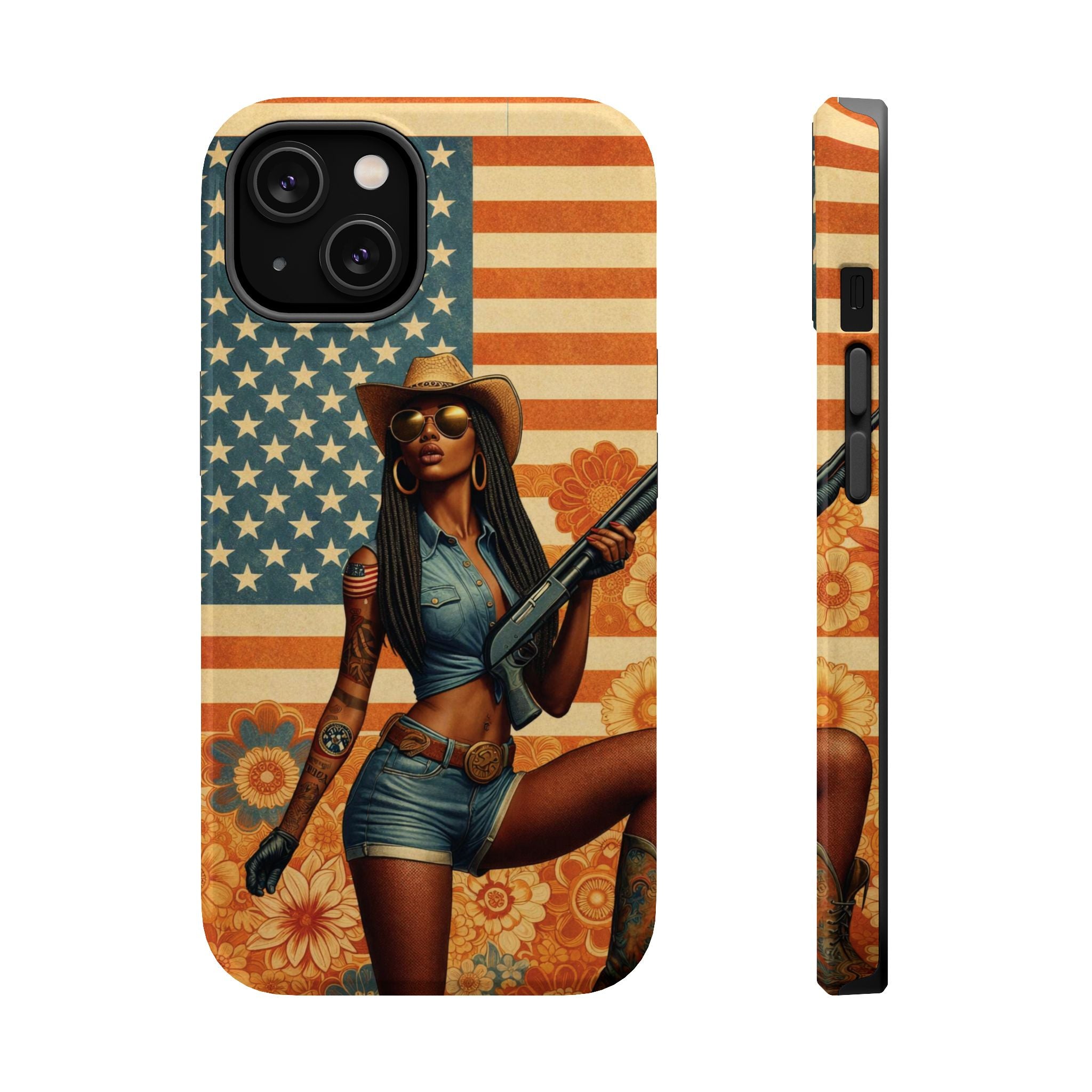 Americana 12GA Pinup Girl - Magnetic Impact‑Resistant Phone Case  iPhone 13-17 / Samsung S26  MagSafe Compatible