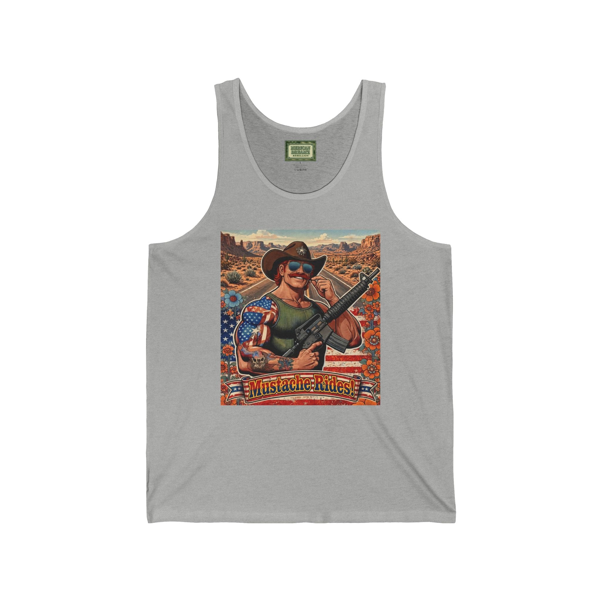 MERICAN UNCLE - Graphic Tank Top - Mustache Rides - 4